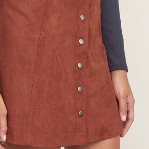 ABERCROMBIE & FITCH Faux Suede Button Down Skirt